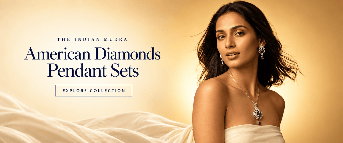 American Diamonds Pendant Sets Online - The Indian Mudra