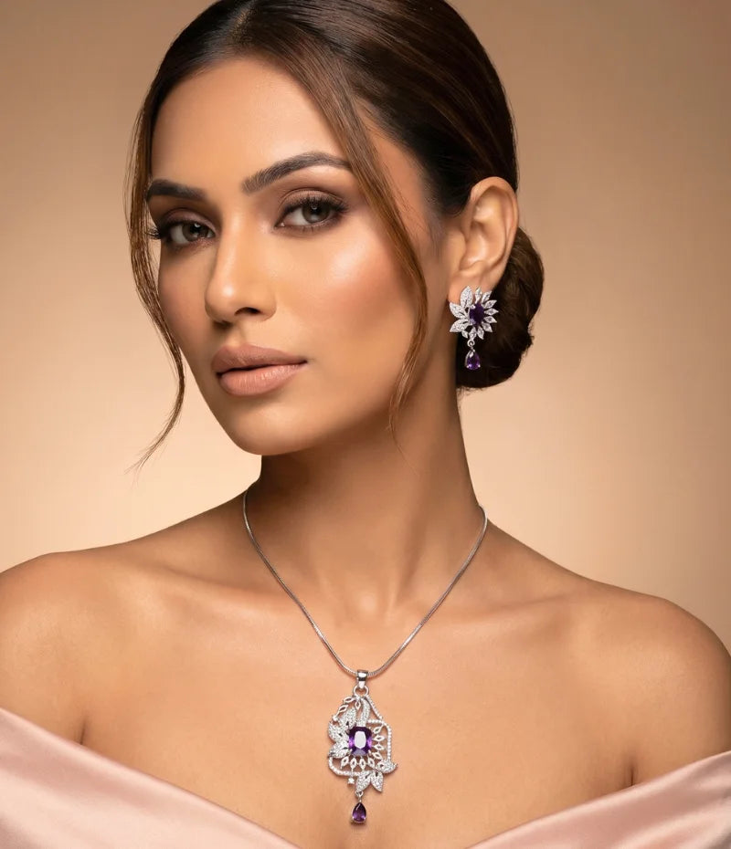 American Diamond Pendant Set online in India