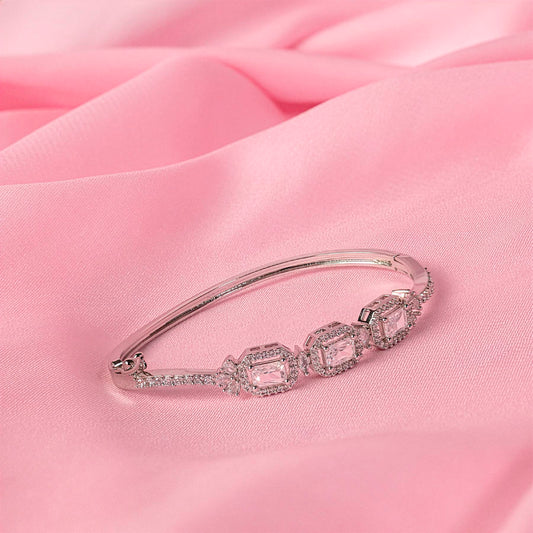  Silver American Diamond Bracelet Lightweight for Women for Occasion and Party Wear (MI-BR-005-AD-SL)
