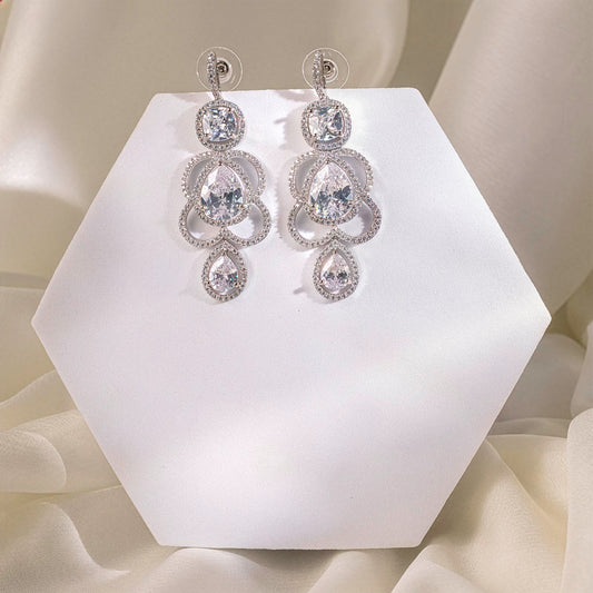 White Silver Polish Short Lightweight American Diamond Necklace Set for Occasion and Party Wear (MC-NS-022-AD-SL-1)
